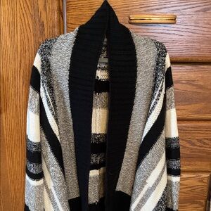 a.n.a Black and Gray Striped Cardigan